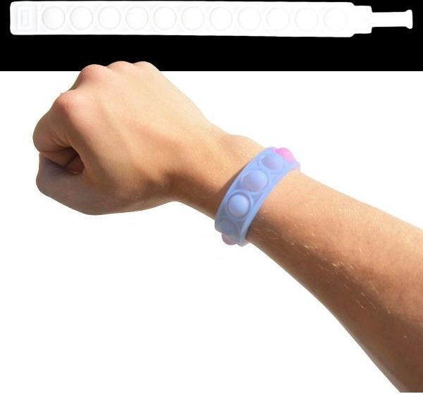 Náramek PUSH BUBBLE POP IT duhový - pás proti komárům