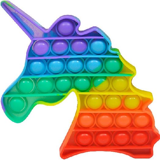 PUSH BUBBLE POP IT jednorožec duhový