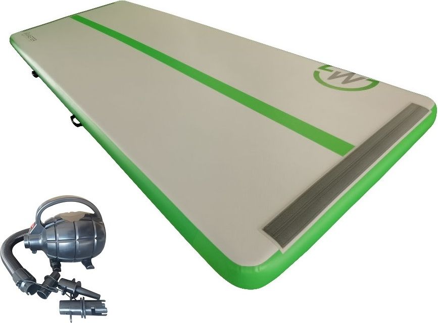 Airtrack MASTER nafukovací žíněnka 400 x 150 x 20 cm - šedá - zelená - obrázek 1