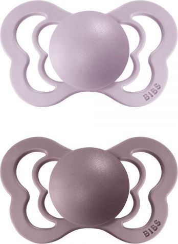 Bibs Dudlíky COUTURE Dusky Lilac/Header velikost 1, přír.kaučuk 2ks - obrázek 1