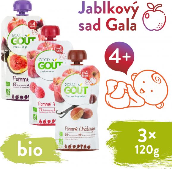 Good Gout BIO variace kapsiček Jablkový sad Gala (3x120 g) - obrázek 1