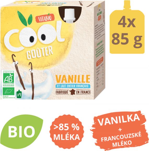 VITABIO Snack mléčné BIO kapsičky vanilka 4x85g - obrázek 1