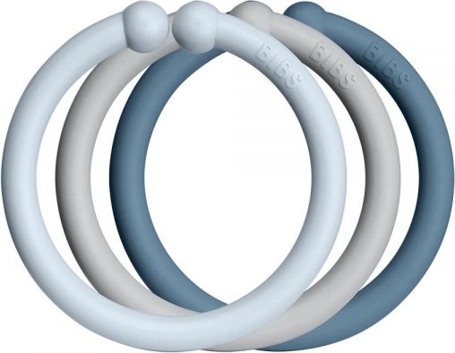 Bibs Loops kroužky 12 ks Baby Blue/Cloud/Petrol - obrázek 1