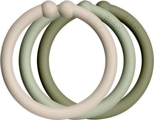 Bibs Loops kroužky 12 ks Vanilla/Sage/Olive - obrázek 1