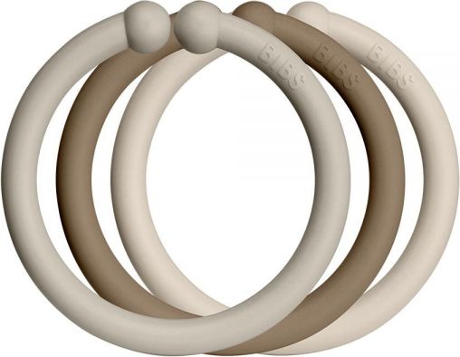Bibs Loops kroužky 12 ks Sand Dark/Dark Oak/Vanilla - obrázek 1