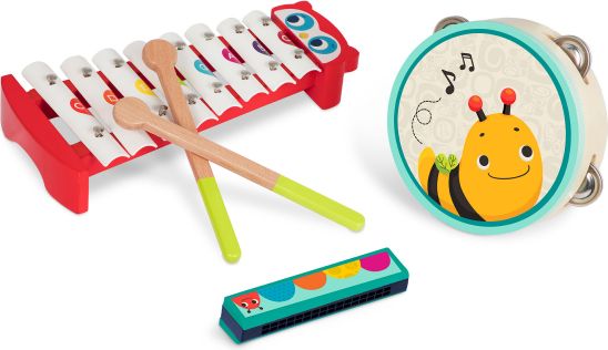 B-Toys Hudební nástroje dřevěné Mini Melody Band - obrázek 1