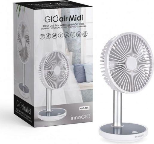 InnoGio stolní USB ventilátor s podsvícením GIOair Midi - obrázek 1