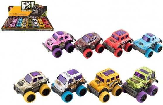 Auto kov/plast 6cm na zpětné natažení 8 druhů 24ks v boxu - obrázek 1
