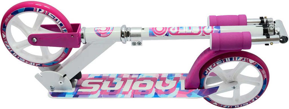 Dudlu SULOVRETRO Skládací alu koloběžka bílo-růžová 200mm pro děti i dospělé - obrázek 3