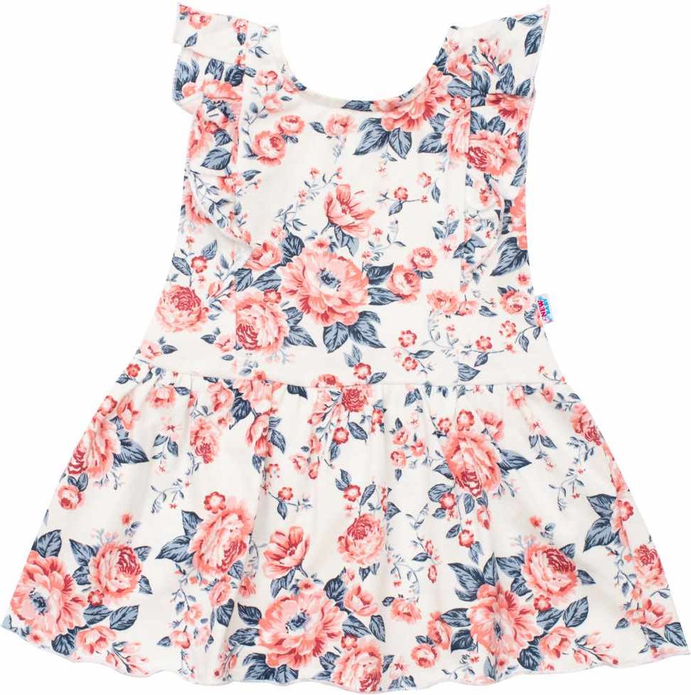 Kojenecké letní bavlněné šatičky New Baby Roses Varianta: smetanovo-růžové - smetanová/56 (0-3m) - obrázek 1