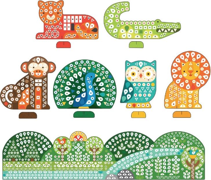Petitcollage Kreativní puzzle se samolepkami zvířátka - 1000 kusů poškozený obal - obrázek 1