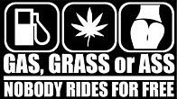 Dudlu Nálepka na auto - Gas, grass or ass (Bílá) - obrázek 3