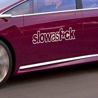 Dudlu Nálepka na auto - Slow as fuck - bílá - obrázek 2