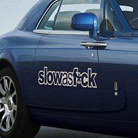 Dudlu Nálepka na auto - Slow as fuck - bílá - obrázek 3