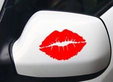 Dudlu Nálepka na auto - rty (Červená) - obrázek 4