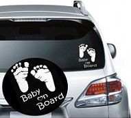 Dudlu Nálepka na auto - Baby on board - stopy (Bílá) - obrázek 2