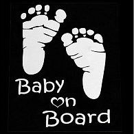 Dudlu Nálepka na auto - Baby on board - stopy (Bílá) - obrázek 3