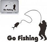 Dudlu Nálepka na auto - Go Fishing (Černá) - obrázek 1