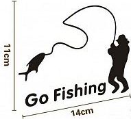Dudlu Nálepka na auto - Go Fishing (Černá) - obrázek 3