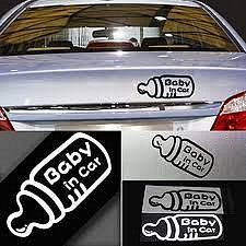 Dudlu Nálepka na auto - Baby in car - láhev mléka (Bílá) - obrázek 1