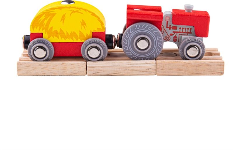 Bigjigs Rail Červený traktor s valníkem - obrázek 1