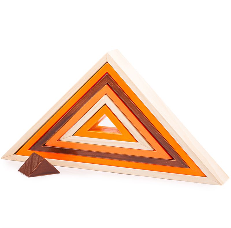 Bigjigs Toys Bigjigs Baby Dřevěné skládací trojúhelníky - obrázek 1
