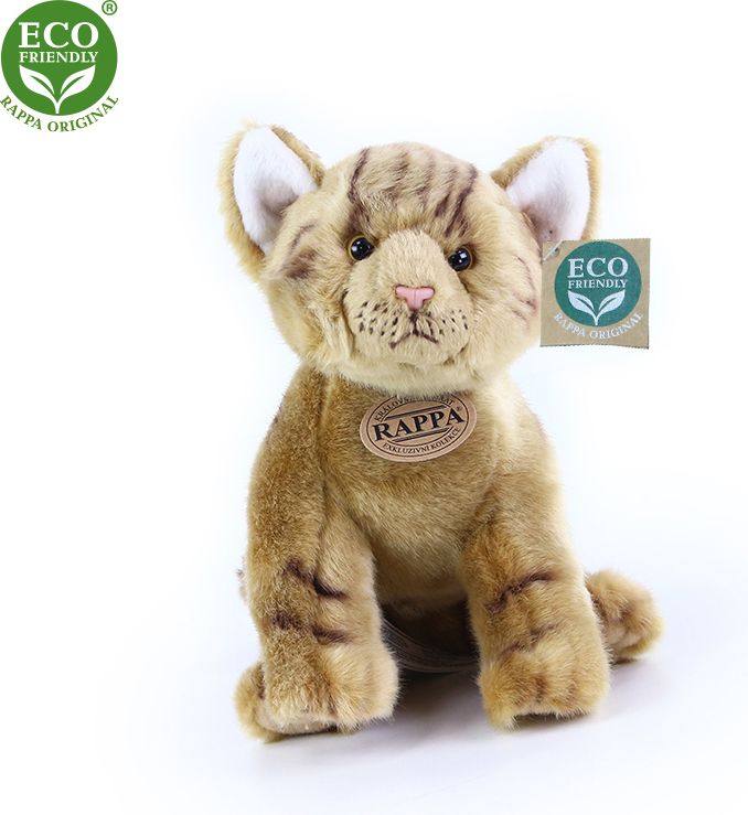 RAPPA Plyšová kočka hnědá sedící 24 cm ECO-FRIENDLY - obrázek 1