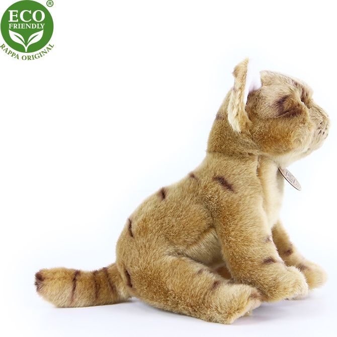 RAPPA Plyšová kočka hnědá sedící 24 cm ECO-FRIENDLY - obrázek 2