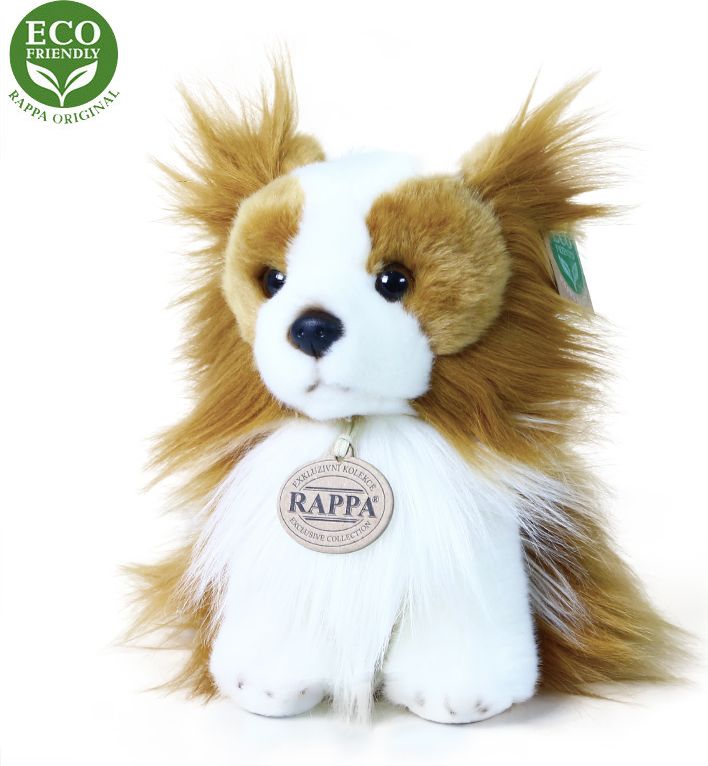 RAPPA Plyšový pes papilon sedící 18 cm ECO-FRIENDLY - obrázek 1