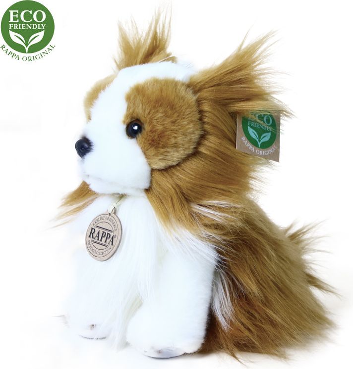 RAPPA Plyšový pes papilon sedící 18 cm ECO-FRIENDLY - obrázek 2