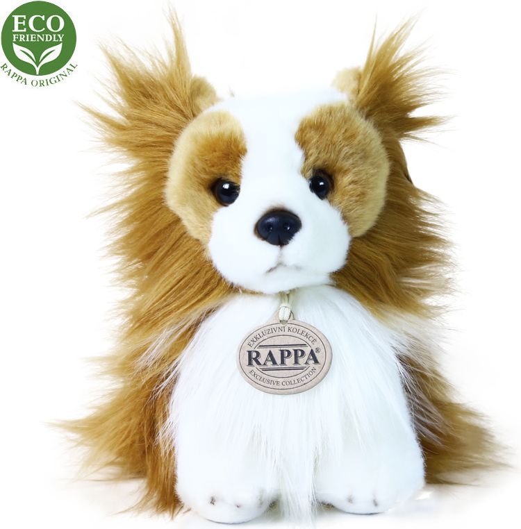 RAPPA Plyšový pes papilon sedící 18 cm ECO-FRIENDLY - obrázek 3