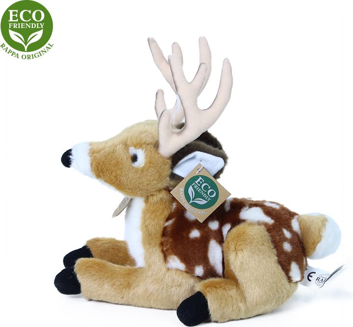 RAPPA Plyšový jelen/koloušek ležící 21 cm ECO-FRIENDLY - obrázek 1