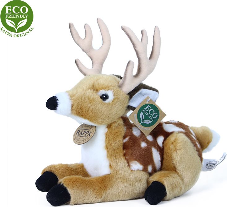 RAPPA Plyšový jelen/koloušek ležící 21 cm ECO-FRIENDLY - obrázek 2