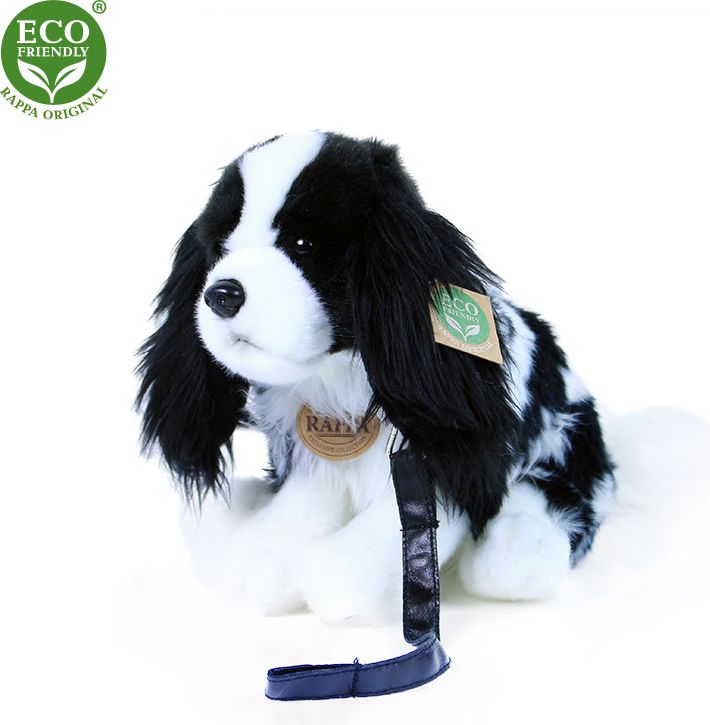 RAPPA Plyšový pes kavalier s vodítkem 27 cm ECO-FRIENDLY - obrázek 1