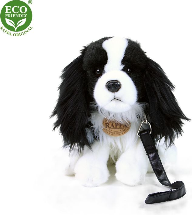 RAPPA Plyšový pes kavalier s vodítkem 27 cm ECO-FRIENDLY - obrázek 3