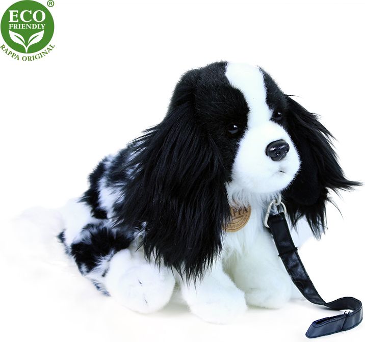 RAPPA Plyšový pes kavalier s vodítkem 27 cm ECO-FRIENDLY - obrázek 4