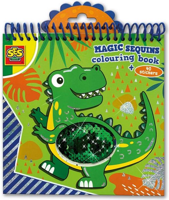 Dudlu Magické Dino omalovánky s flitry modré/zelené - obrázek 1