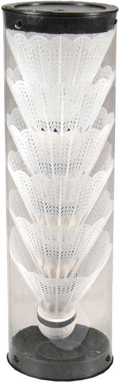 Dudlu Košíčky na badminton set 6ks bílé 7,5cm v plastové tubě - obrázek 1