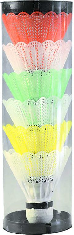 Dudlu Míček plastový na badminton bílý + barevný košíček set 6ks v tubě - obrázek 1