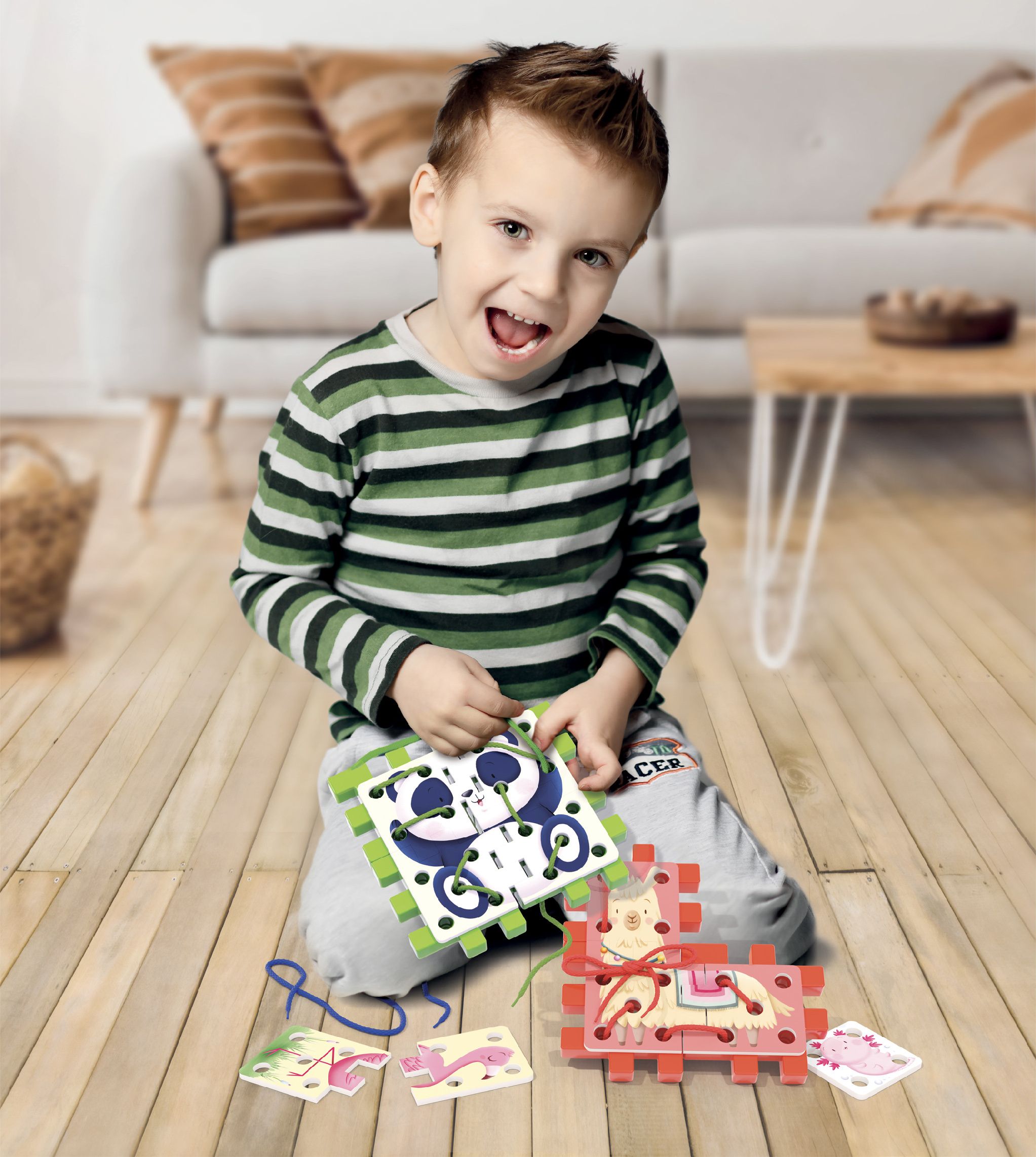 Quercetti Play Creativo Lacing Puzzle – provlékací měkké skládačky - obrázek 3