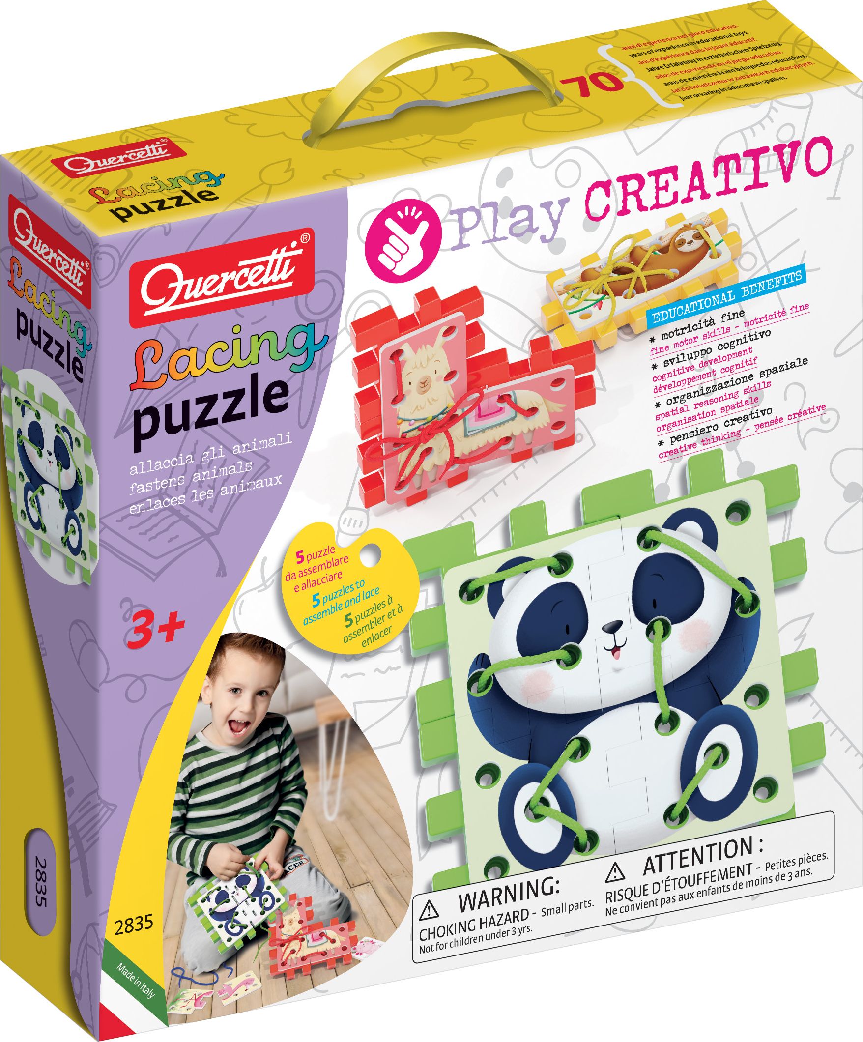 Quercetti Play Creativo Lacing Puzzle – provlékací měkké skládačky - obrázek 4