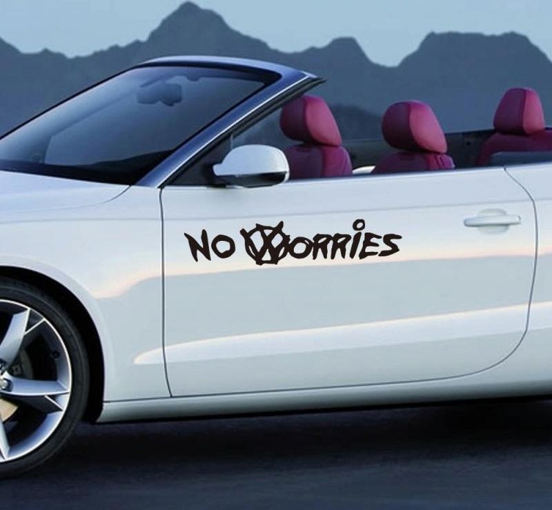 Dudlu Nálepka na auto - No Worries (Bílá) - obrázek 2