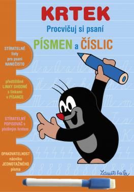 RAPPA Sešit stíratelný Procvičuj si psaní písmen a číslic Krtek - obrázek 1