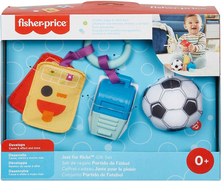 FISHER PRICE Baby set píšťálka s míčem a trestnými kartami pro malé fotbalisty - obrázek 1