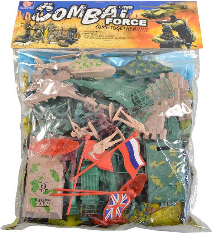 Dudlu Vojáci herní army set plastové figurky vojenské s vozidly a doplňky v sáčku - obrázek 1