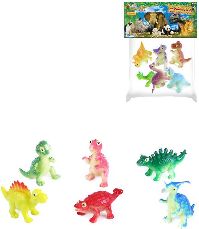Dudlu Dinosauři zvířátka 5cm set 6ks pravěký ještěr figurky veselé 2 druhy v sáčku - obrázek 3