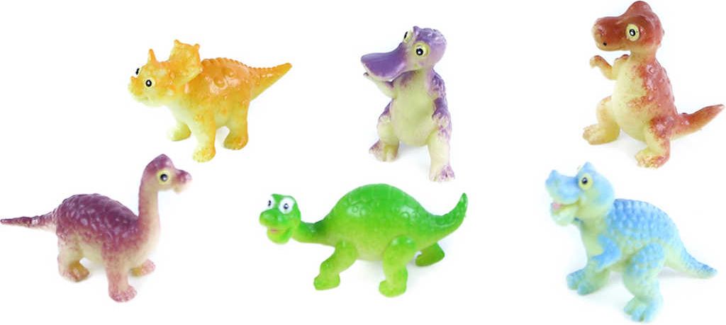 Dudlu Dinosauři zvířátka 5cm set 6ks pravěký ještěr figurky veselé 2 druhy v sáčku - obrázek 4