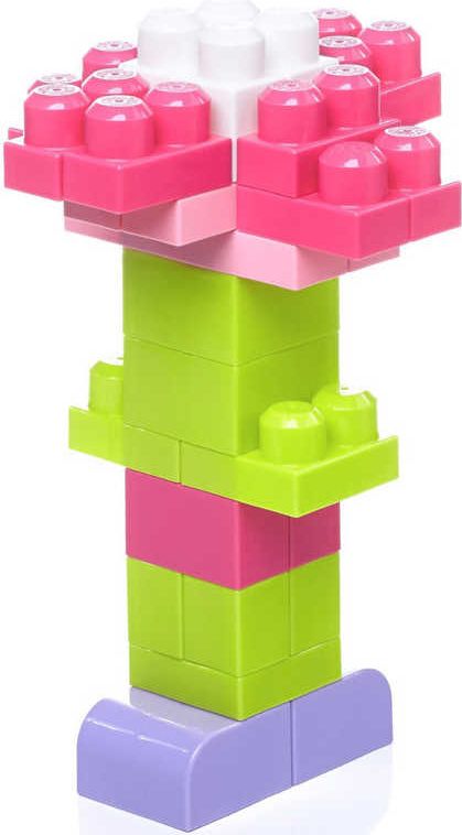 FISHER PRICE MEGA BLOKS Stavebnice 60 dílků v plastové tašce pro holky - obrázek 2