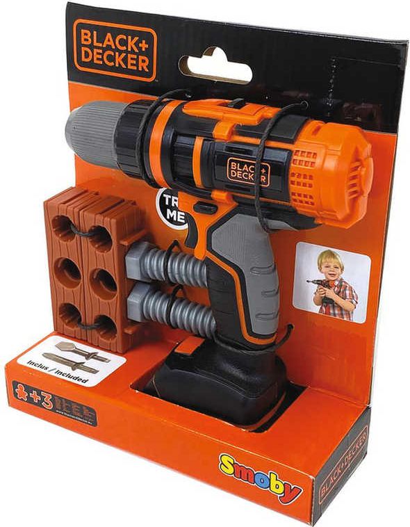 SMOBY Black and Decker aku šroubovák/vrtačka dětské pracovní nářadí - obrázek 1