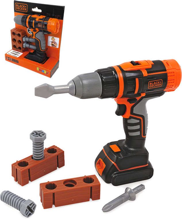 SMOBY Black and Decker aku šroubovák/vrtačka dětské pracovní nářadí - obrázek 2